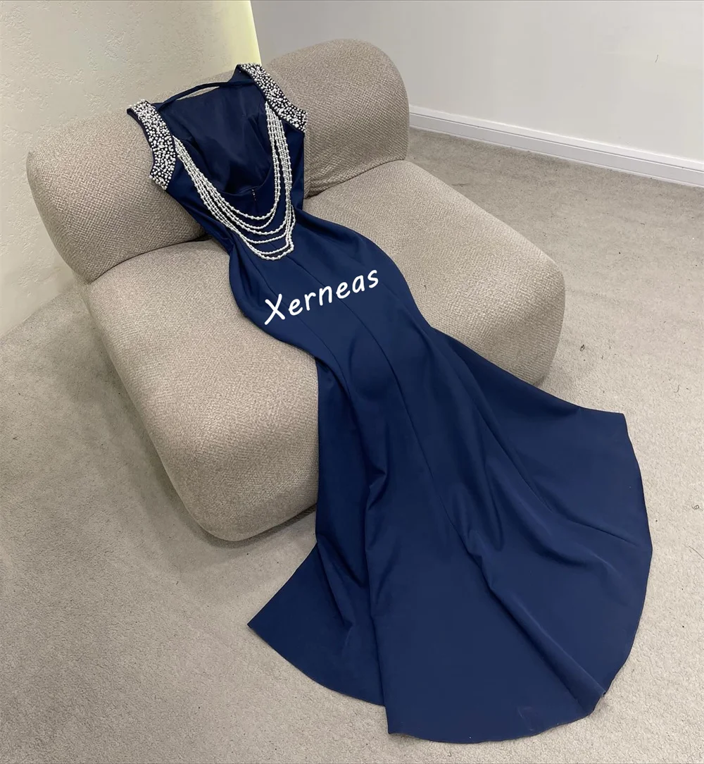 فستان سهرة رسمي مخصص برقبة دائرية فساتين طويلة بدون ظهر مناسبة مخصصة ومزاج أنيق لحفلات الزفاف اللامعة