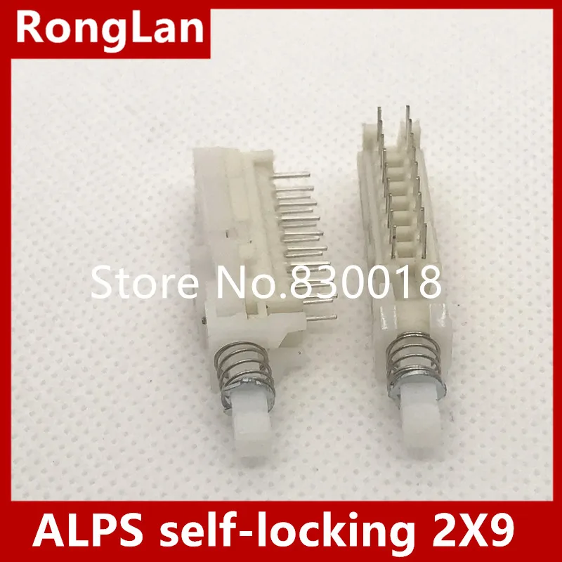 [SA]Japan ALPS self-locking key switch 18 feet 3.2 * 3.2 * 41MM Reset switch Power switch 2X9 self-locking--50PCS/LOT