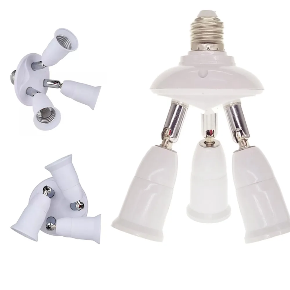 Easy 360 Degree Rotation E27 Light Bulb Adapter 85-265V 3 in 1 E27 Splitter Adapter 3 Head Light Adapter Home Office Lighting
