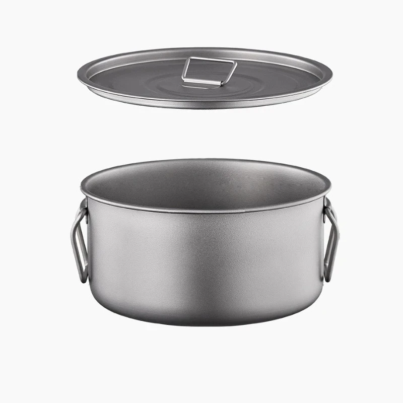 

Pure Titanium Outdoor Hot Pot, Camping Picnic Tableware, Foldable Lightweight Portable Soup Pot for Boiling and Steaming
