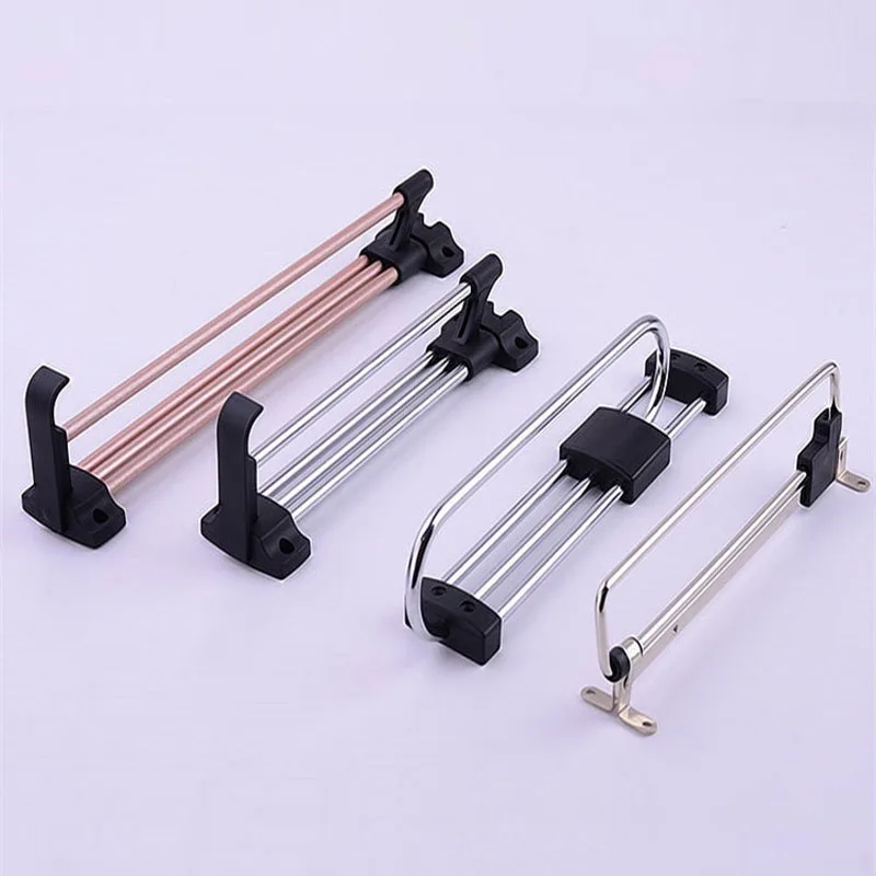 Telescopic Flange Pull-Out Clothes Hanger Top Mounted Solid Thickened Push-Pull Movable Pants Rack For Wardrobe Organization