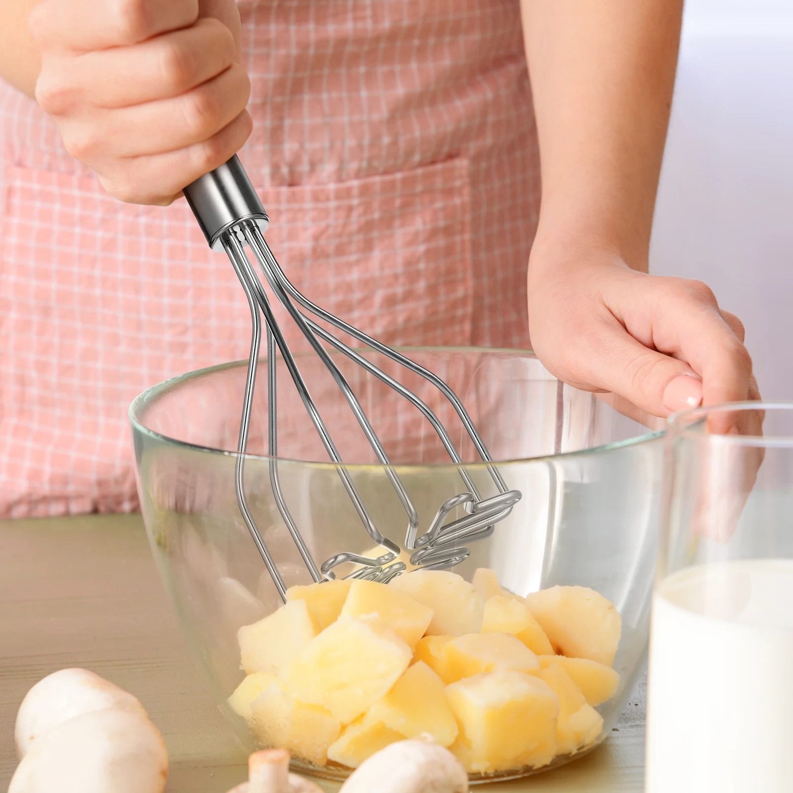 

Potato Masher Steel Heavy Duty Kitchen Tool Vegetable Stainless Steel Potato Masher Smasher Avocado Pumpkin Crusher Food Presser