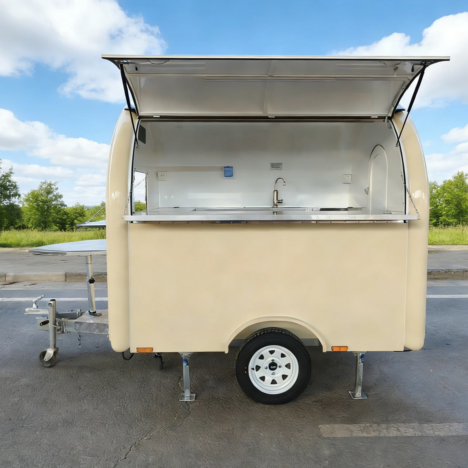 

Modern Mobile Food Trailer Professional Square Concession Stand with Full Kitchen Equipment Customizable for Street Food