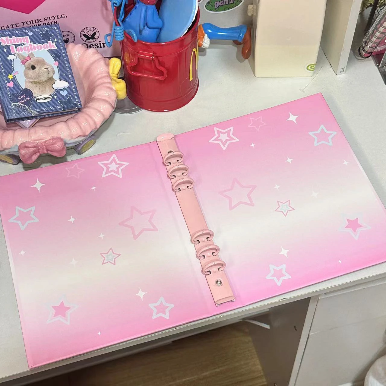 A5 6-Ring Binder Album Refill Pages, Cute Pets Hard Cover, 4-Pocket Sheet for Photocards, Trading Cards Organizer