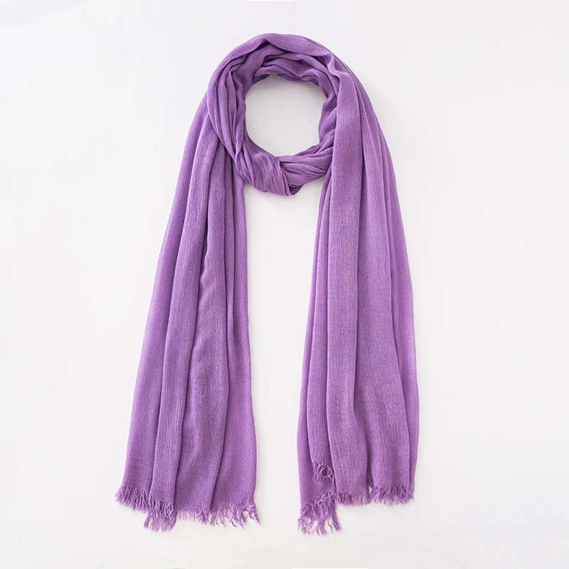 61-Farben-Schal aus weicher Baumwoll-Viskose, Rayon-Material, muslimischer Hijab, nahöstlich, einfarbig, Kopftuch mit Quaste – Detail 32