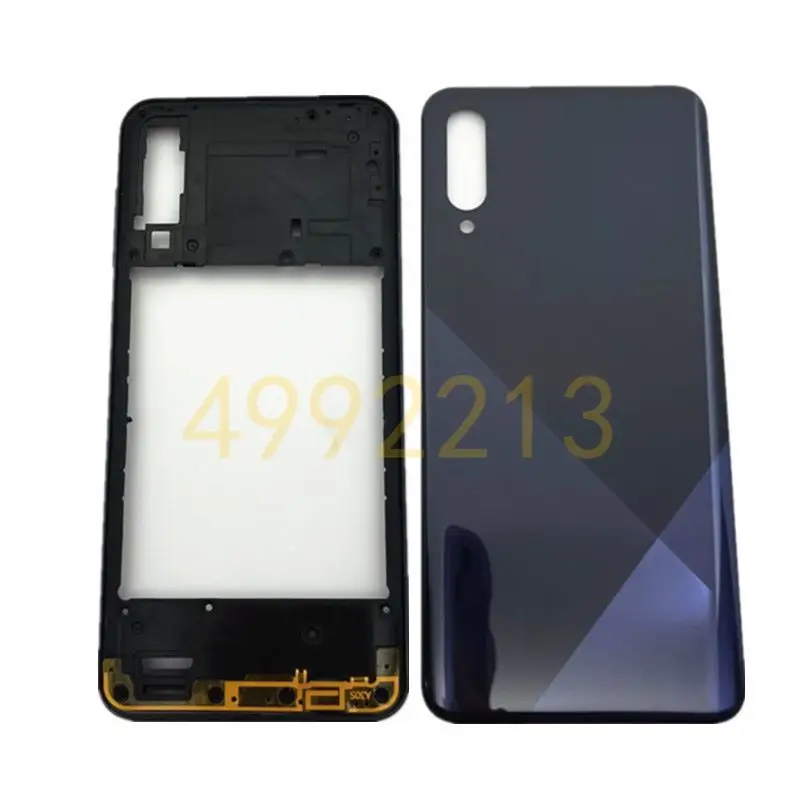 For Samsung Galaxy A30s A307 Full Housing Case Middle Frame Battery Back Cover Rear Door Sticker Replace