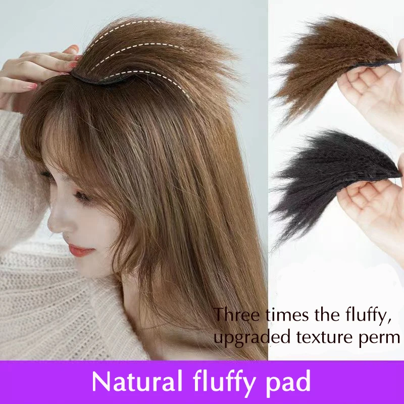 Synthetic Textured Perm Hair Pad Hair Extension Clip In Hair Invisable Hair Pads Overhead Hair Piece Increase Hair Volume Wigs