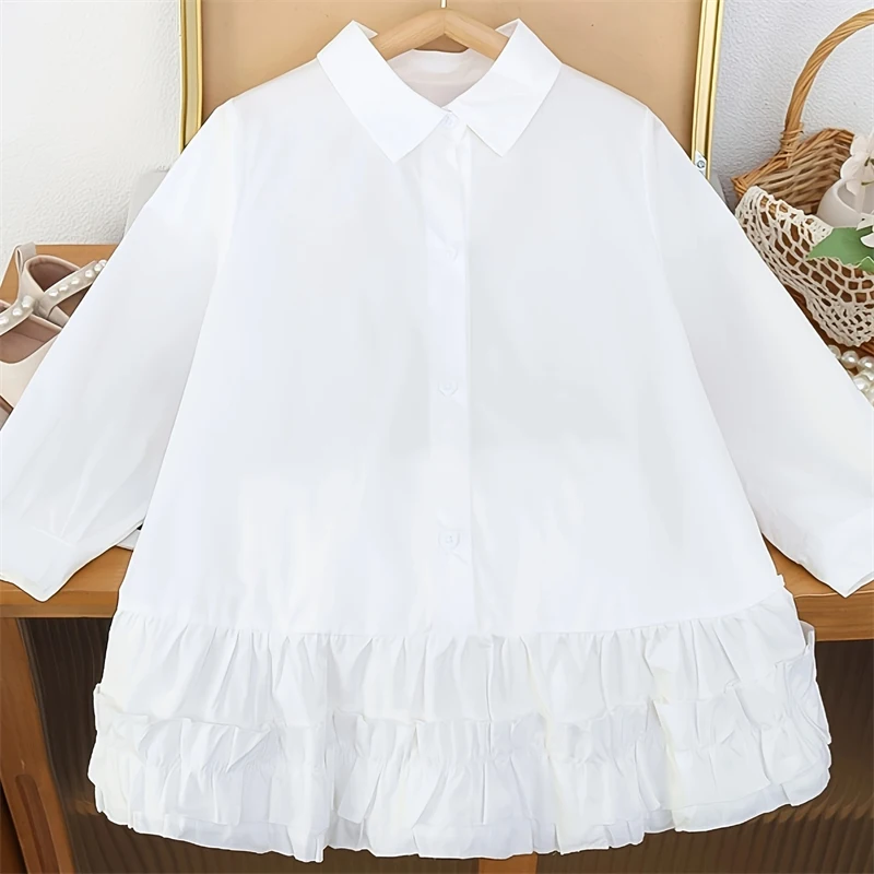 1-6 Jahre alt Modische Kinder Hemdkleid Baby Mädchen Einfache Kleidung Einfarbig Kind Weiche Kleider Neugeborene Kleinkinder Kostüm – Detail 10