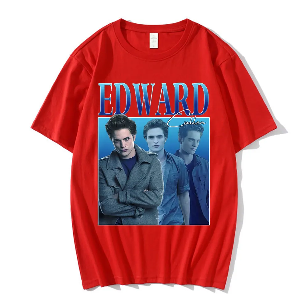 Edward Cullen Hold on Tight Twilight Saga Robert Pattinson T-shirts Summer Men Cotton Oversized Tee Shirt Unisex Tops Streetwear