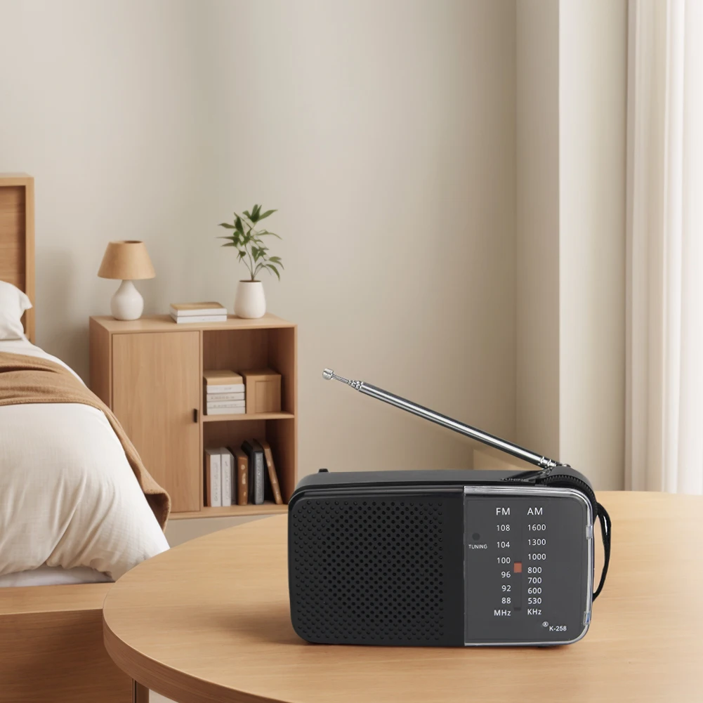 AM/FM 라디오(스피커 포함) 스트랩이 있는 휴대용 라디오 미니 트랜지스터 라디오 실내 실외용 텔레스코픽 안테나