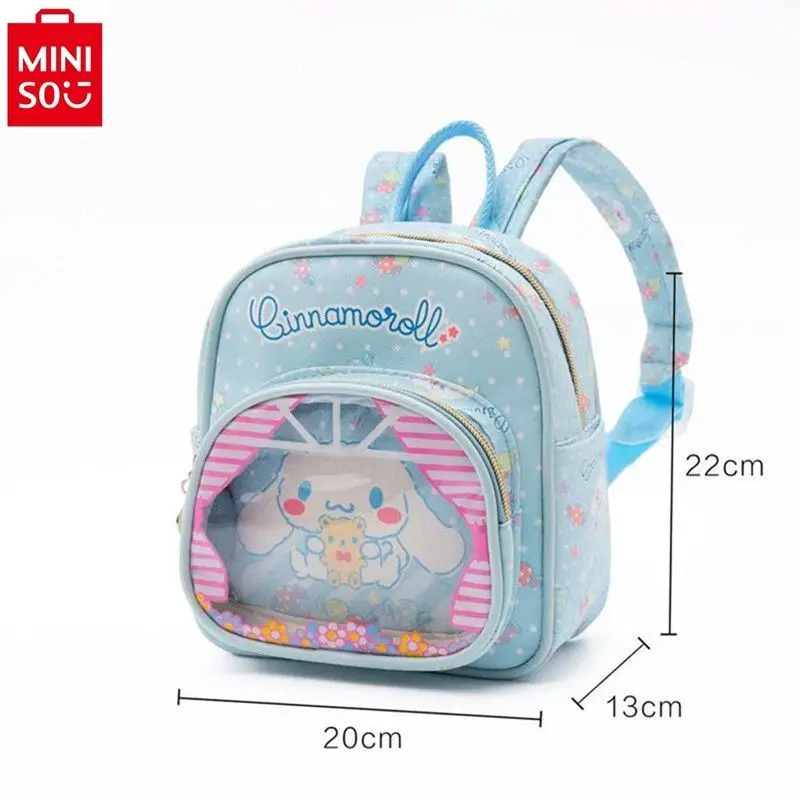 

MINISO Sanrio мультфильм hello kitty Kuromi милый двойной прозрачный рюкзак для студентов и детей.