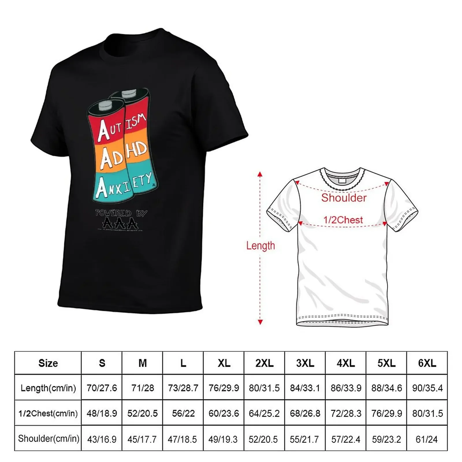 AAA batteries - neurospicy version T-Shirt designer shirts plus sizes baggy shirts quick drying oversized t shirt men