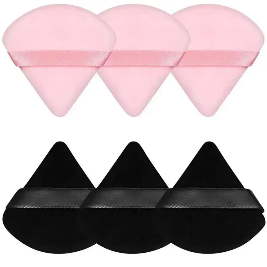 3/5/6 Pcs Triangle Powder Puff For Loose Powder Liquid Cosmetic Soft Plush Powder Puff Makeup Foundation Puff Makeup Tool