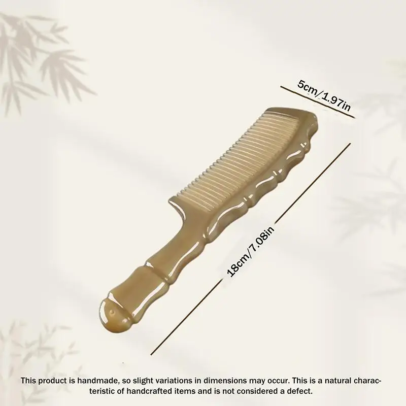 Natural Ox Horn Comb Detangling Comb Fine Teeth Anti Static Massage Hair Comb Reduces Hair Breakage & Hair Lossand Protect Scalp