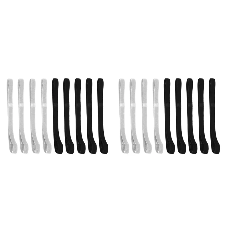

New-18 Pcs Thick Non-Slip Elastic Sport Headbands Hair Headbands,Exercise Hair And Sweatbands For Women And Men(Black, Grey)