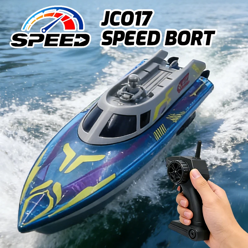 

New 2.4G JC017 RC High Speed Racing Boat Waterproof Rechargeable Model Electric Radio Remote Control Speedboat Toys For Boy 14Y+