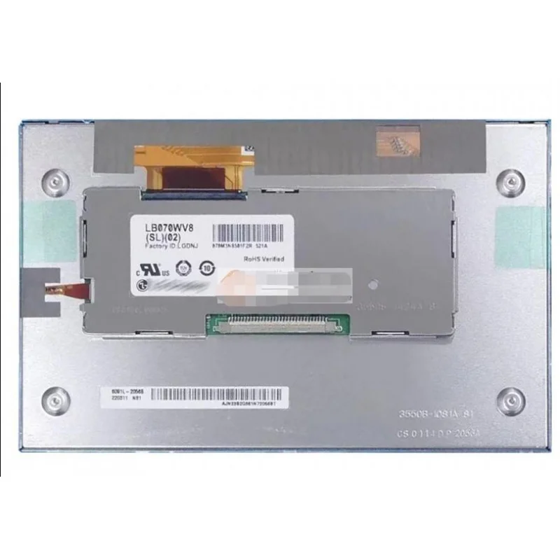 LB070WV8-SL02 7 inch LCD screen Display 800(RGB)×480, WVGA 15:9 LVDS (1 ch, 8-bit), 30 pins Connector 7“