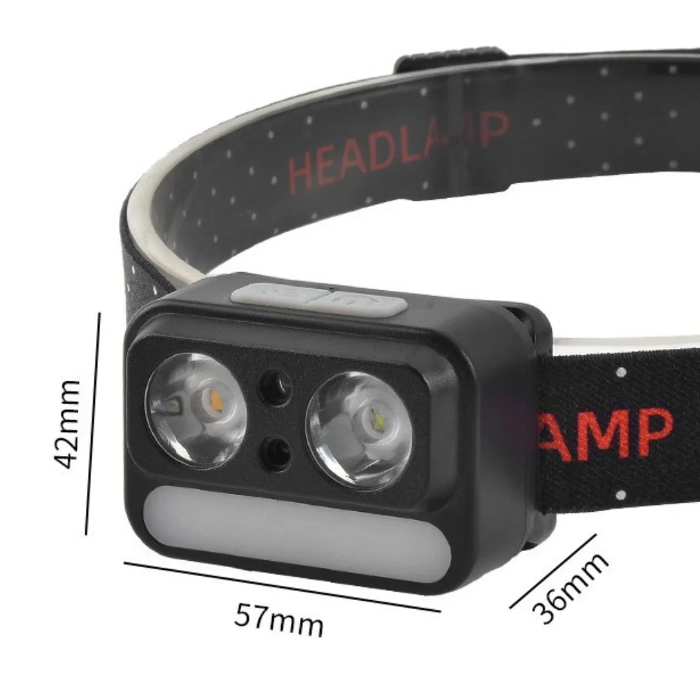 LED Headlamp with 8 Modes Infrared Motion Detection for Type C Fast Charging for Camping Fishing Hiking Adventures