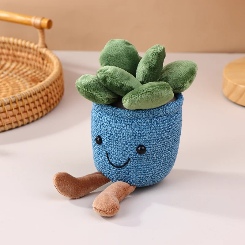 

Cute Succulent Flowerpot Pendant Keychain Plush Doll Toys Cartoon Potted Plants Keyring Backpack Charms Bag Hanging Ornaments