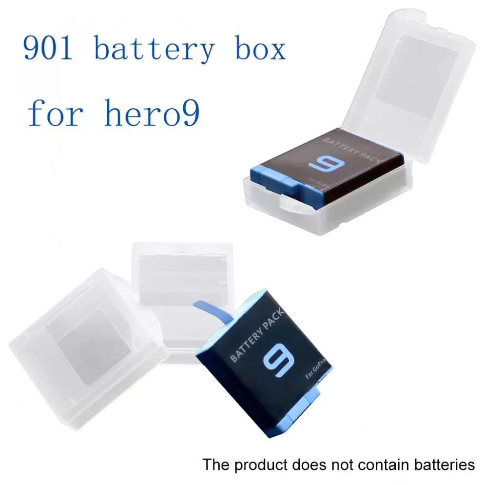 2Pcs Battery Box Plastic Storage Battery Box Fit for GoPro Hero 9 8 7 6 Action Camera Accessories Kit Fish Box