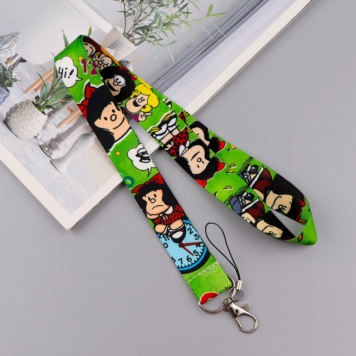 Cartoon-Mädchen-Kartenhalter-Lanyards: Schlüsselband, Halsband, Ausweishalter, Schlüsselanhänger, ID-Kreditkartenhülle, Buskartenhülle, Umhängeband, Lanyard – Detail 4