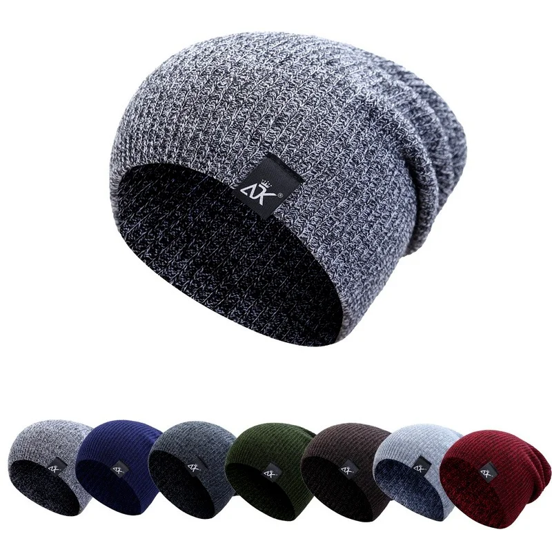 Women's Winter ADK Knitted Beanie Hat For Men Fashion Autumn Warm Crochet Blends Skullies Beanies Streetwear Hip Hop Caps Bonnet