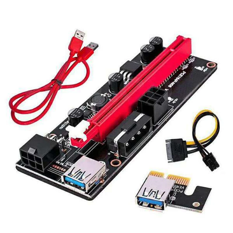 

10Pcs Pci-E Riser Board 1X Om 16X Gpu Extender Riser Card Pci-E USB 3.0 Gpu Adapter Met 6Pin Interface