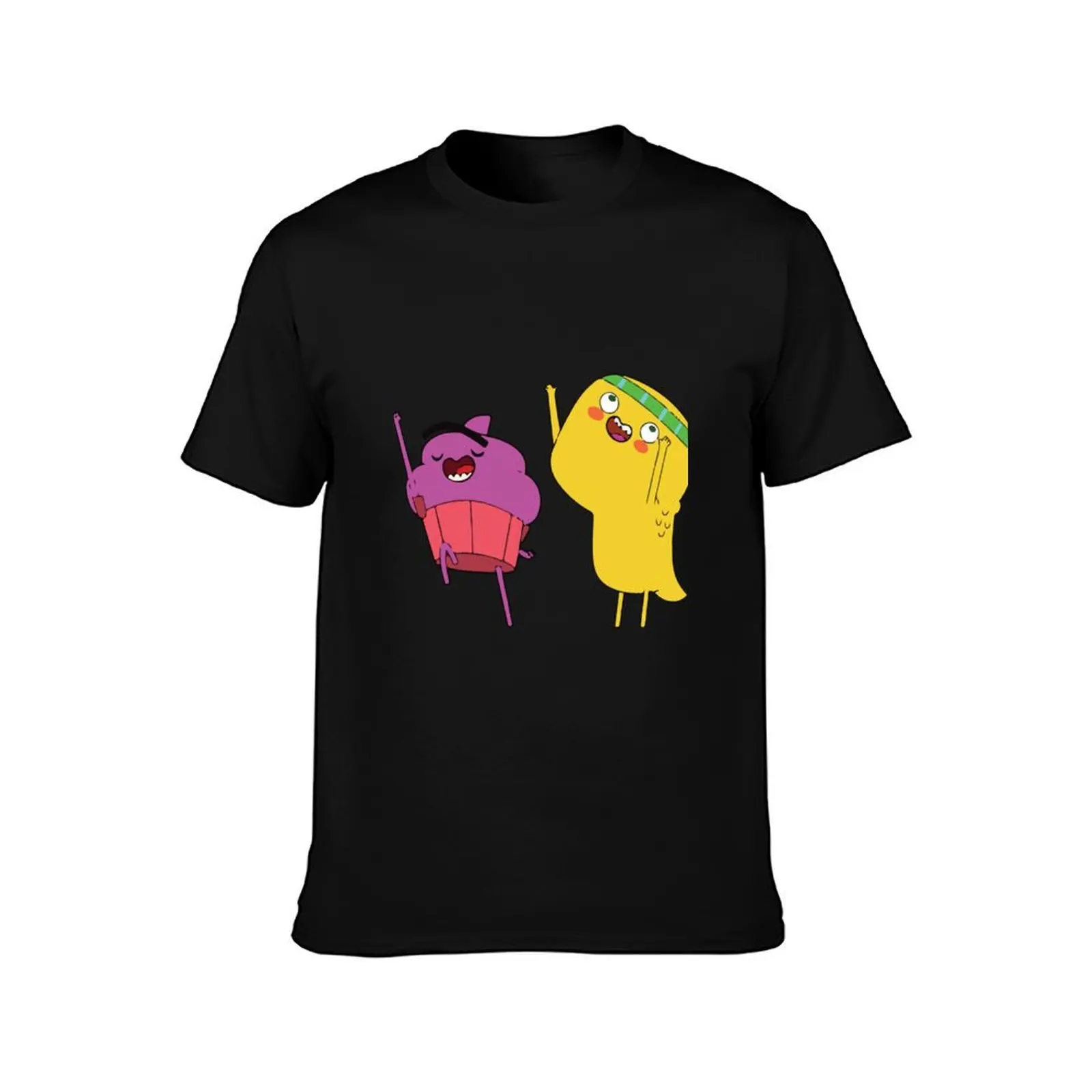 Cupcake and Dino Dancing in a Party T-Shirt t shirt man cotton T-Shirt