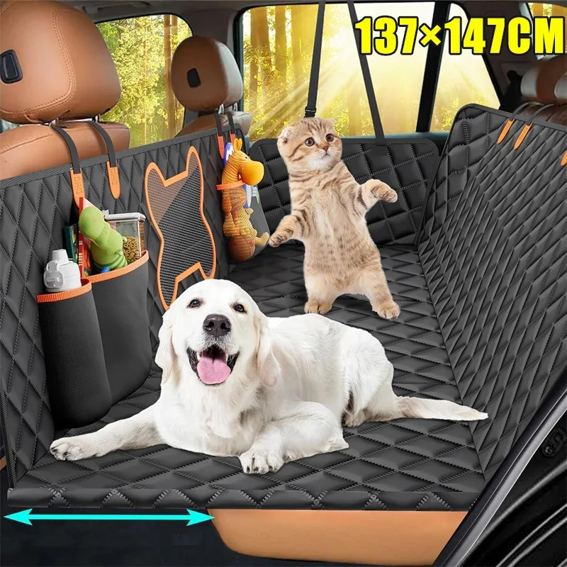 

Back Seat Extender for Dogs Dog Car Seat Cover with Hard Bottom Dog Car Seat Bed Waterproof Dog Hammock for Car Pet Backseat