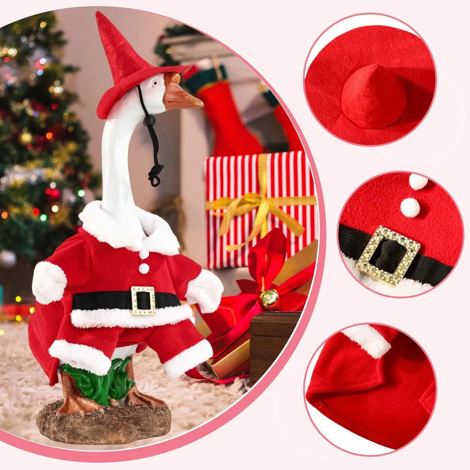 عيد الميلاد الشرفة أوزة الزي عيد الميلاد زي الحديقة الإبداعية ساحة فناء المنزل خارج الديكور عيد الميلاد أوزة تمثال الملابس #5