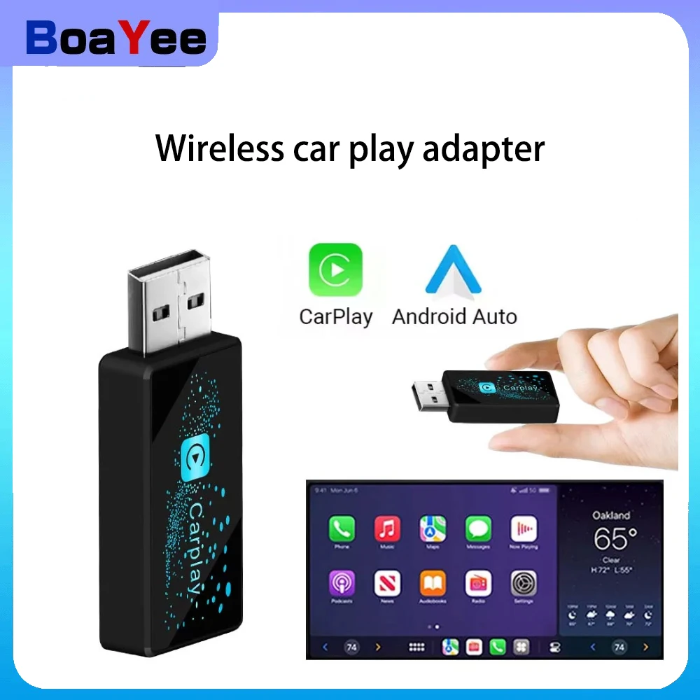 

2 in1 Wireless CarPlay Adapter Mini USB Wired to Wireless Android AUTO For apple Car play Adapter Suitable Support OTA Update