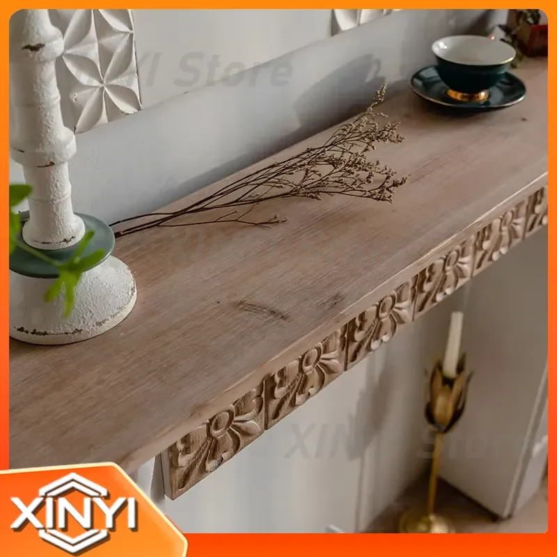 Retro American Simulation Fireplace Decoration for Coffee Shop Wedding Shooting Props Solid Wood Carving Home Entrance