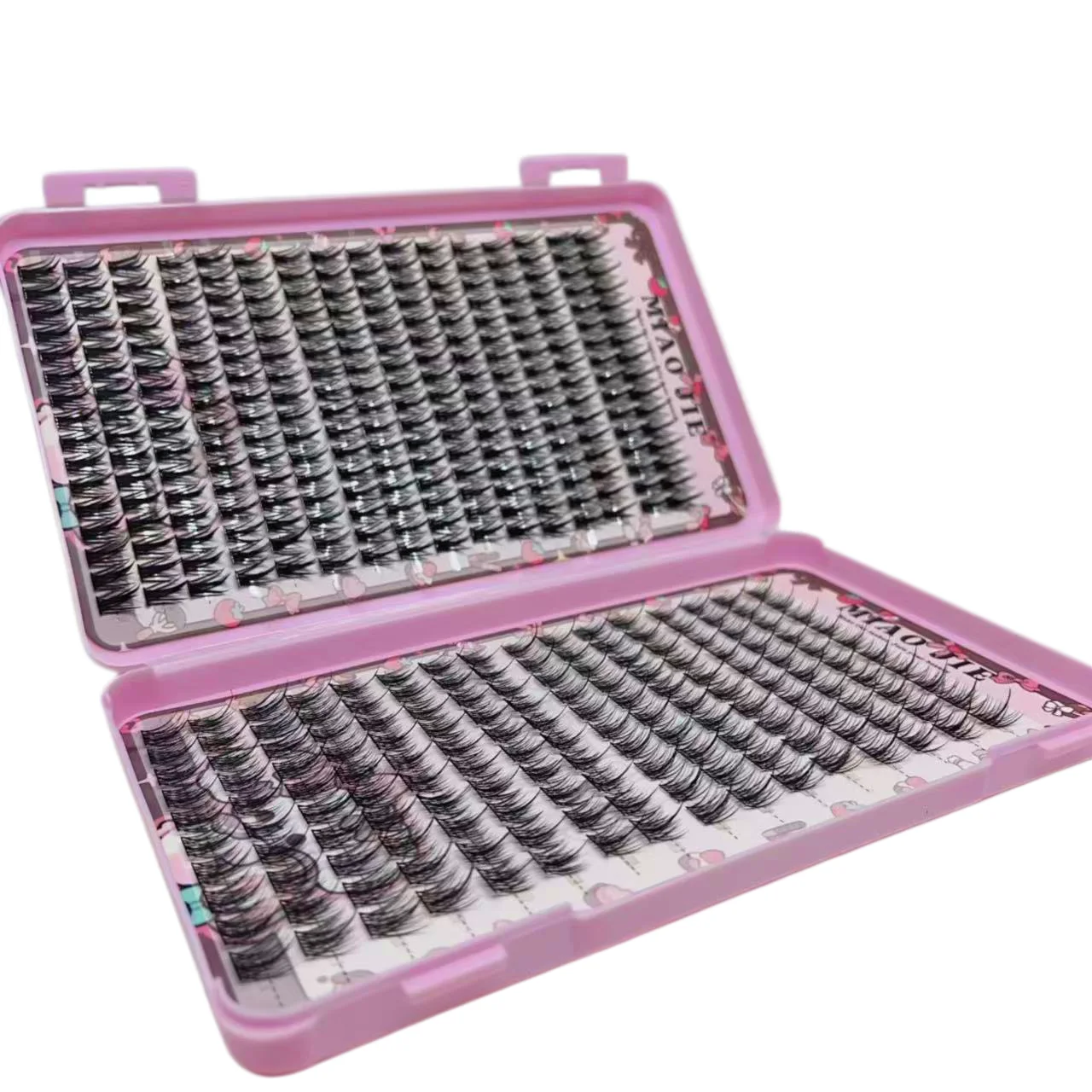MAIOJIE Manga Wimperncluster, scharf, 320 Stück, schmal, koreanisches Make-up, Wimperncluster im asiatischen Stil, wiederverwendbar, für Anfänger – Detail 2
