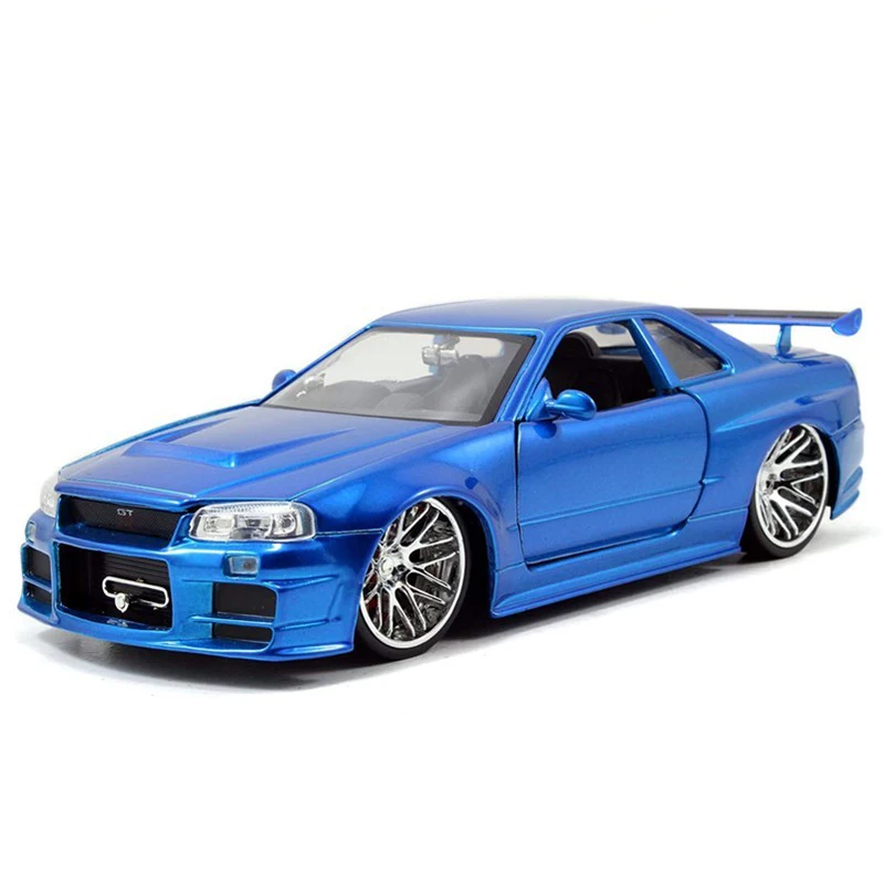 New 1:24 Nissan GTR R34 Skyline Ares Toy Alloy Car Diecasts & Toy Vehicles Car Model Miniature Scale Model Car Toys For Children