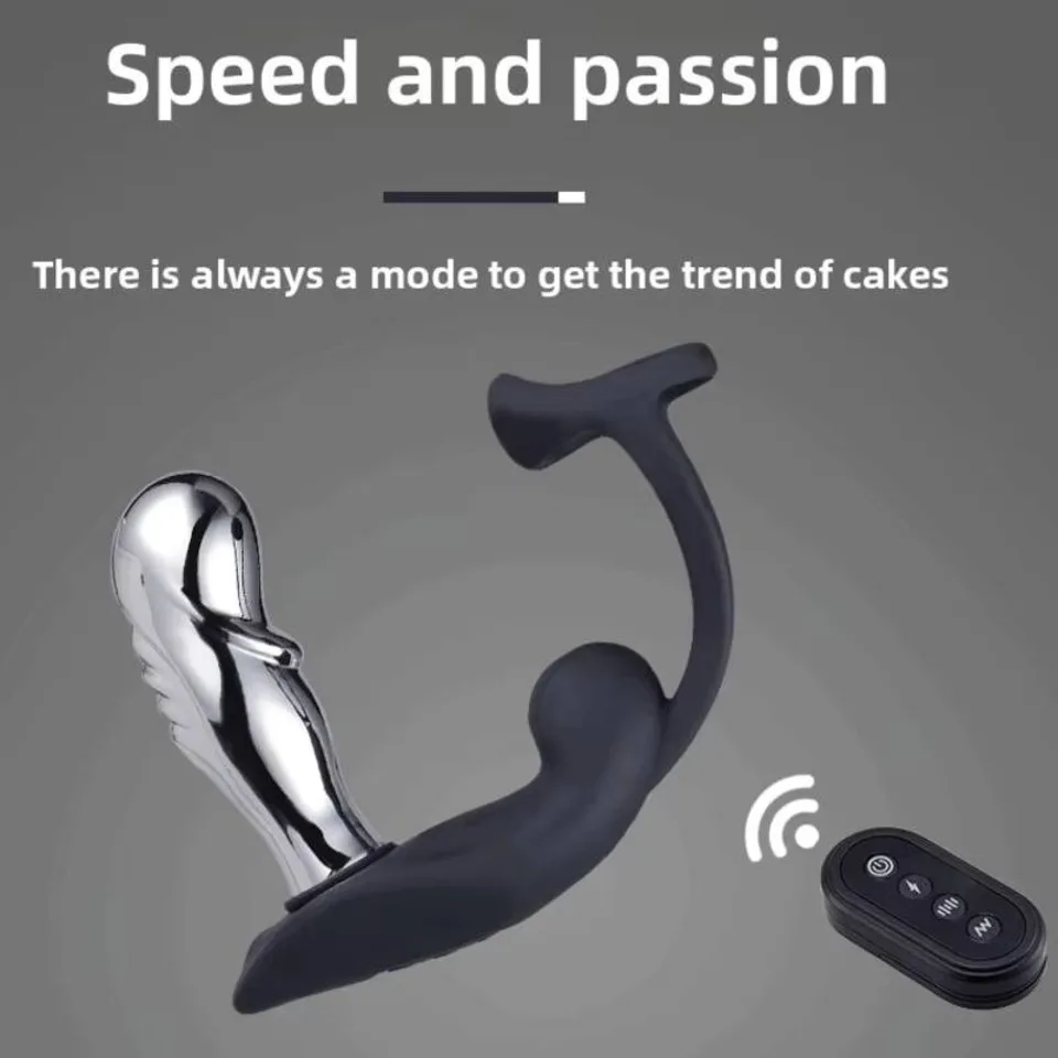 التحكم عن بعد اللاسلكية جهاز تدليك البروستاتا أدوات المكونات الشرج صدمة كهربائية قابلة للشحن هزاز لعبة الجنس الذكور للرجال