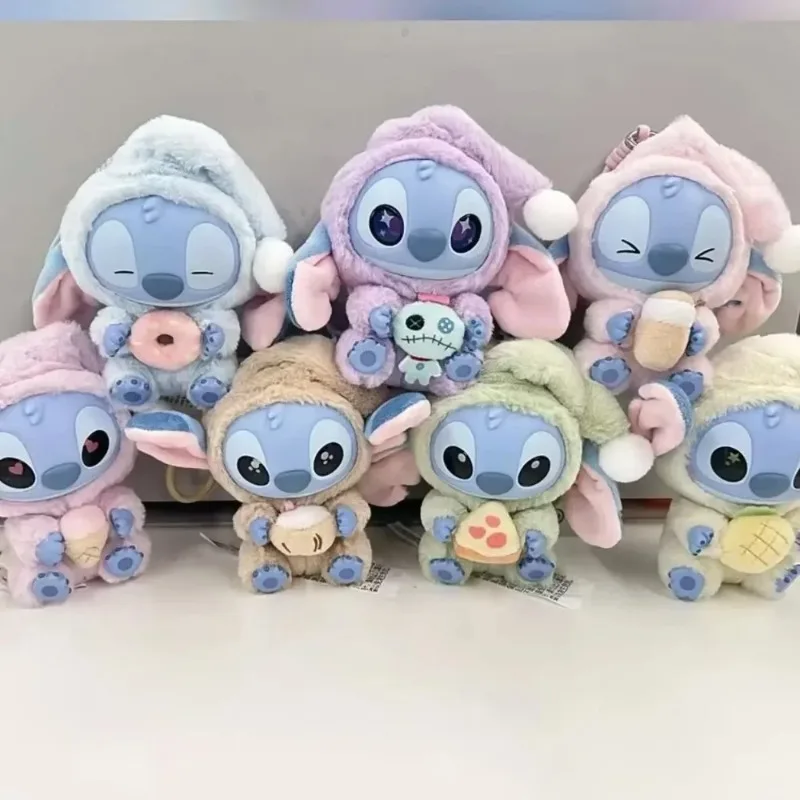 Disney stitch New Series Blind Box Plush Bag Pendant Toys Cute Flocking Fluffy Dolls Cute Toy Keychain Decorative Gift
