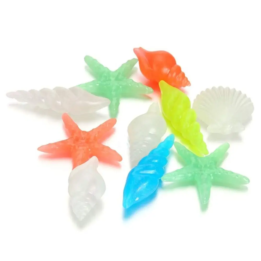 10Pcs Home Decor Glow In The Dark Fish Tank Decor Sea Shells Aquarium Beach Conch