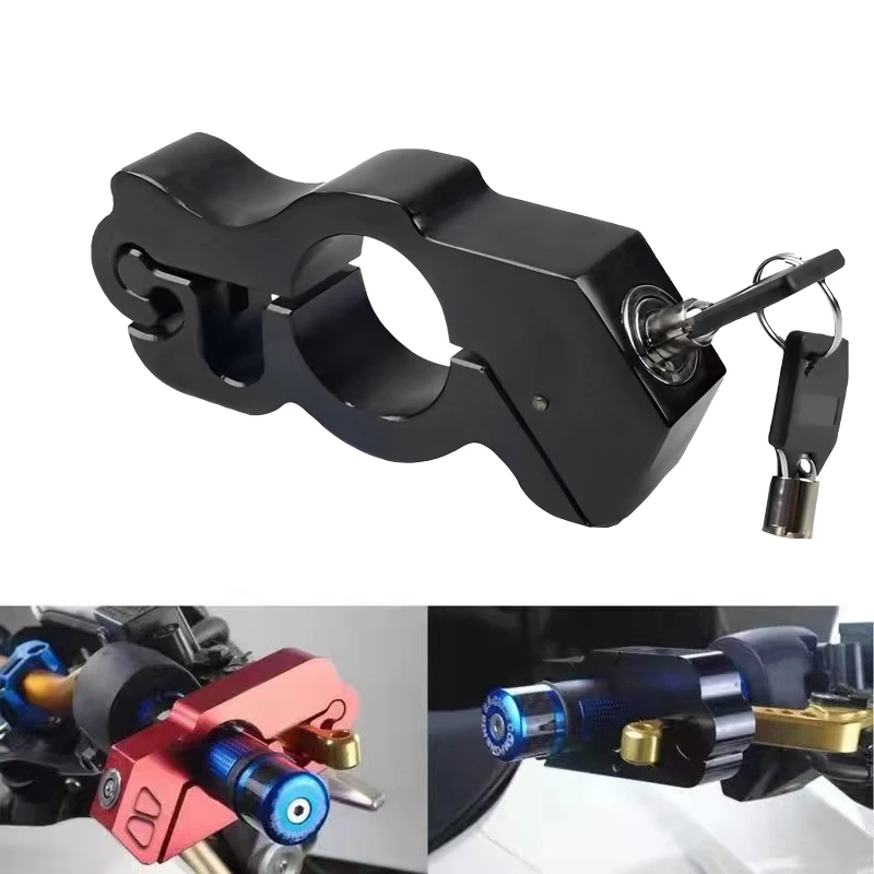 

Motorcycle Brake Lever Lock Helmet Anti-theft Lock Electric Vehicle Off-road Bicycle Aluminum Alloy Handle Fixed Horn Lock