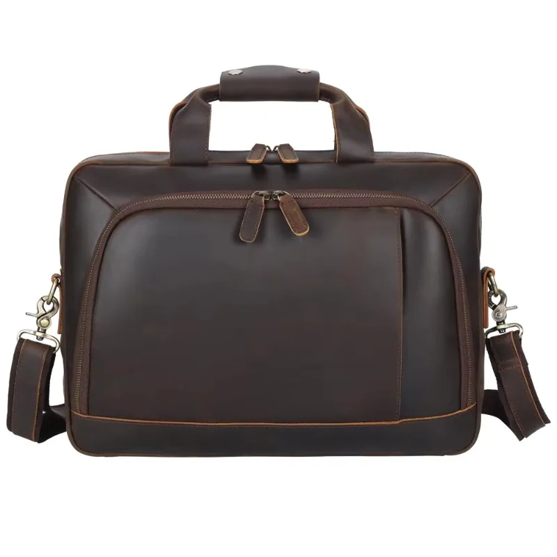 Leather Leather Briefcase Messenger Business Briefcase Men's Leather Laptop Briefcase