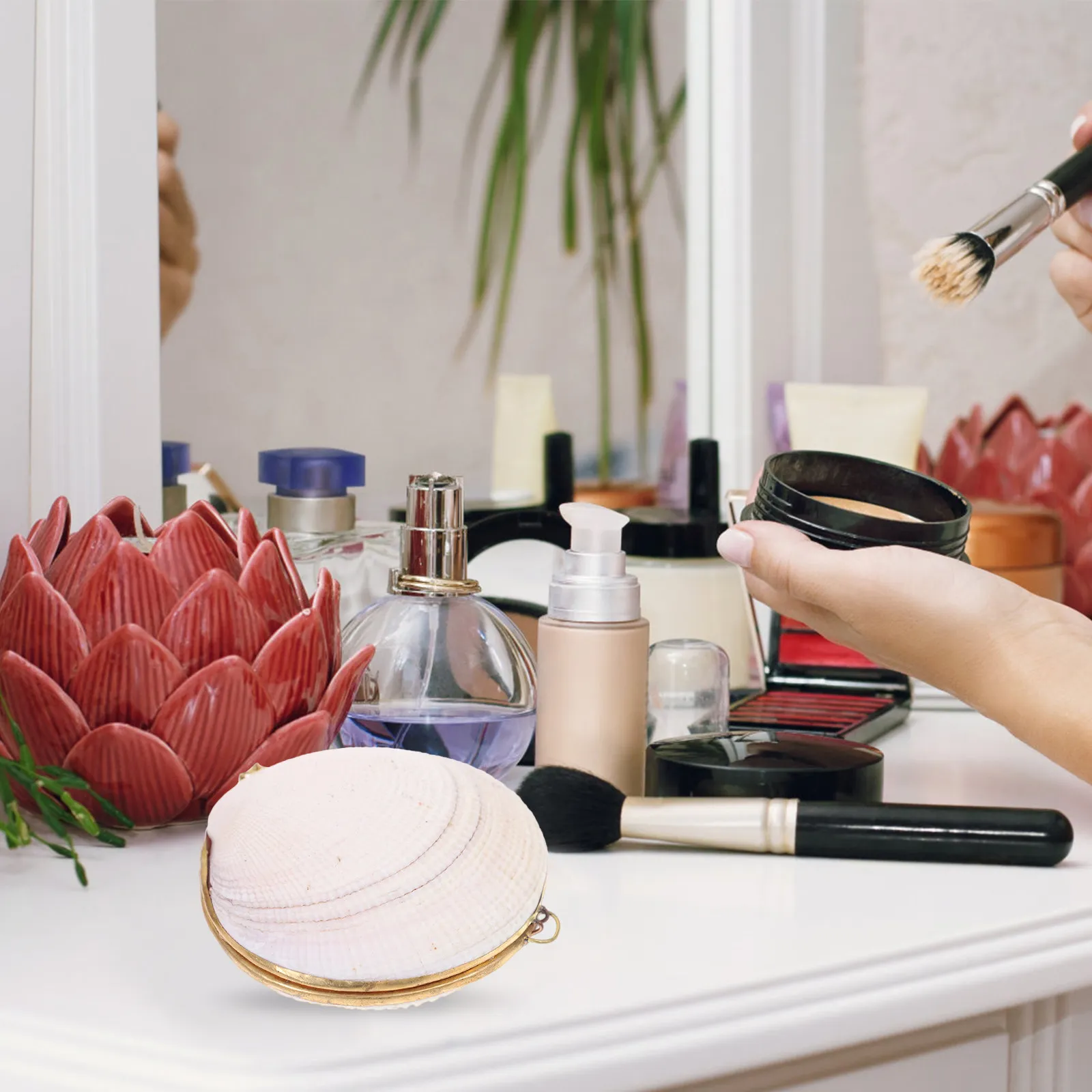 

Natural Shell Jewelry Box Pink Sea Style Creative Storage Case Ring Earring Container Sundries Organizer Proposal Wedding Gift