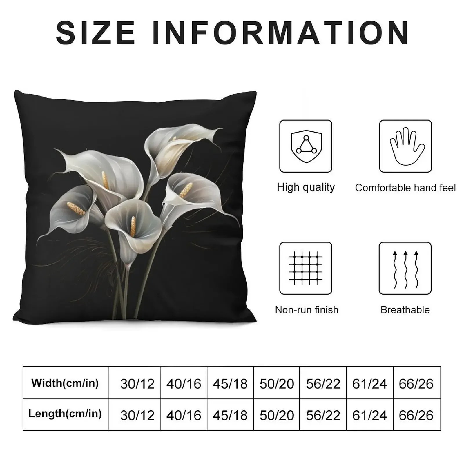 White smoke calla lily. Throw Pillow Sofa Cushion Cover Throw Pillow Room decorating items pillow