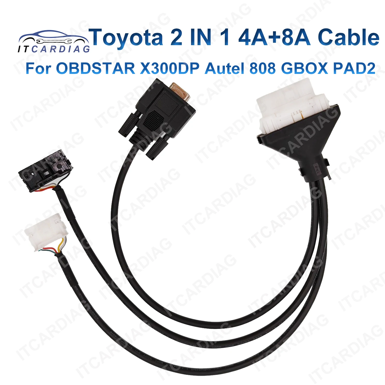 

For Toyota 4A 8A 2 in 1 OBD2 Cable for Toyota 4A+8A Remote Directly Programming Work For OBDSTAR X300DP DP Autel 808 GBOX PAD2