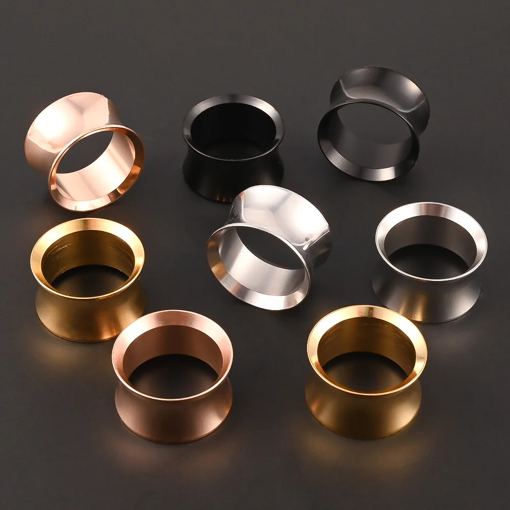 Vankula 2PCS 316L Stainless Steel Ear Plugs tunnels Gauges Plug Ear Expander Fashion Flesh Piercing Body Jewelry For Man Woman