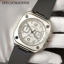 2023 Luxury high-end Business 42MM Men's Watch Japanese Quartz Movement Multifunctional Chronograph Rubber Strap Square Watch