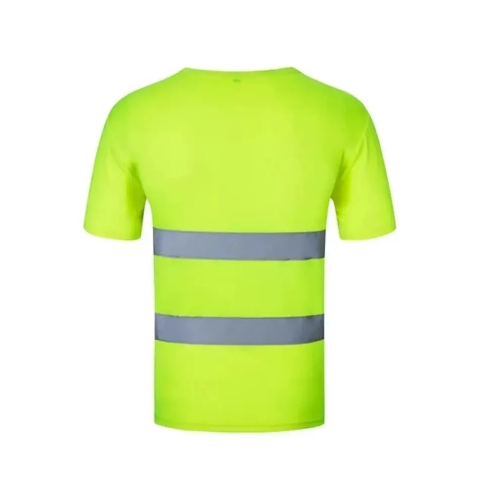 2024Outdoor Shirt Fluorescent High Visibility Safety Work Shirt Summer Breathable Work T Shirt Reflective Vest t-shirt Quick Dry