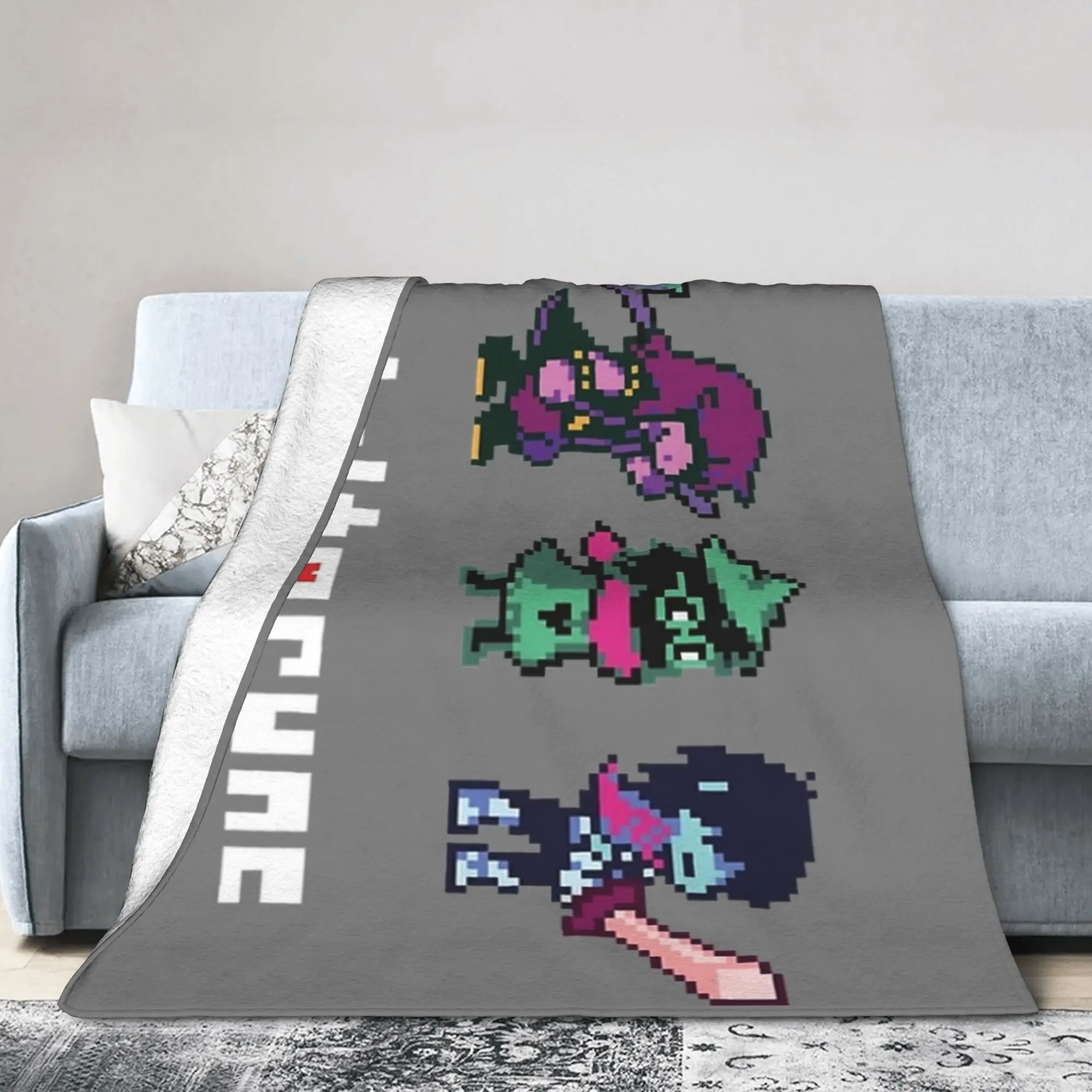 Kris Susie Ralsei Deltarune Blanket Triangle Warriors Flannel Awesome Warm Throw Blankets for Home Spring/Autumn Couch