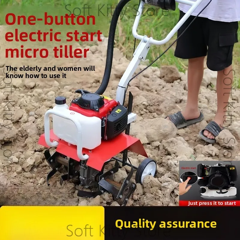 Four Stroke Rotary Cultivator Micro-Cultivator Small Ditching Plowing Tilling Soil And Loosening Soil Cultivator