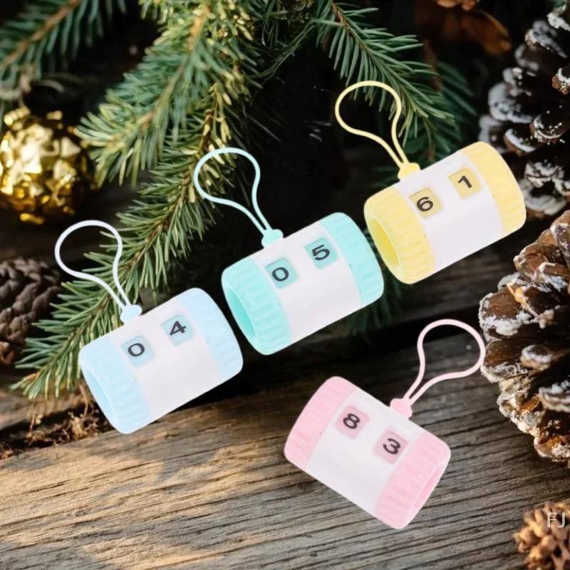 عداد غرز الحياكة المحمول مع إبر بلاستيكية لمشاريع الصياغة والخياطة، أداة عداد كروشيه الغزل