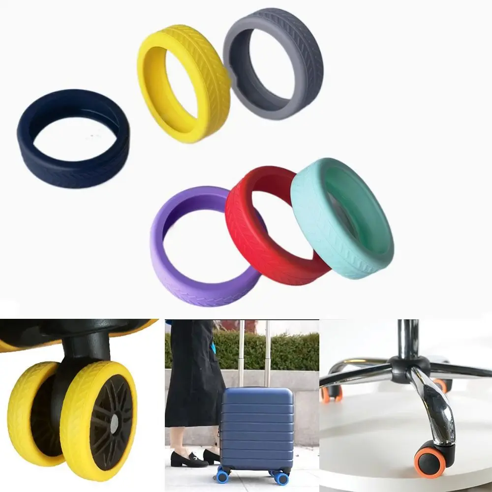 4/8Pcs Silicone Luggage Wheels Protector Suitcase Parts Axles Noise Wheels Guard Cover Suitcase Wheels Protection Cover