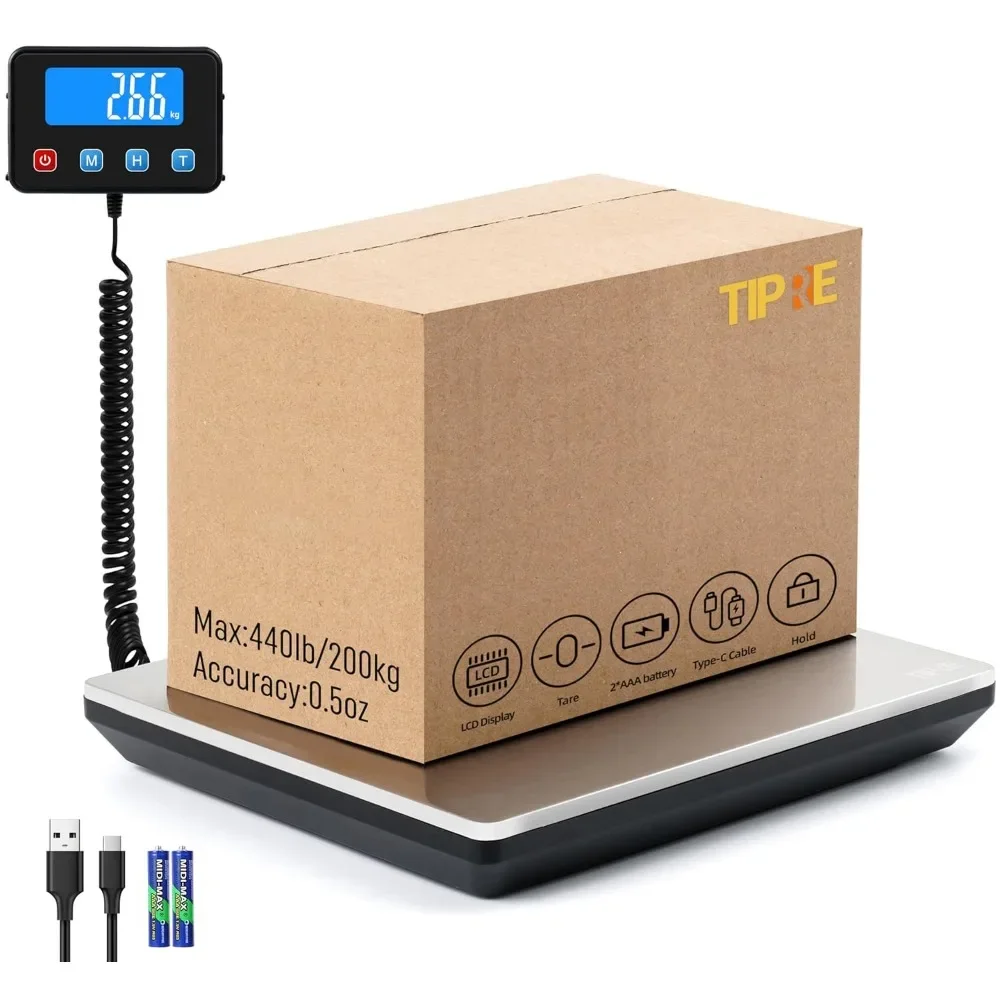 

High Accuracy Digital Shipping Scale 440lb Capacity for Package Mail Small Business Warehouse Home Use
